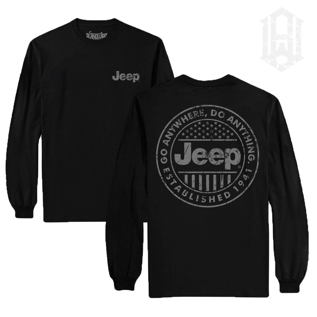Tay dài Jeep | Áo thun ô tô Jeep | Áo thun nam dài tay cỡ lớn | Áo thun nam ngoài trời Jeep | Áo thu