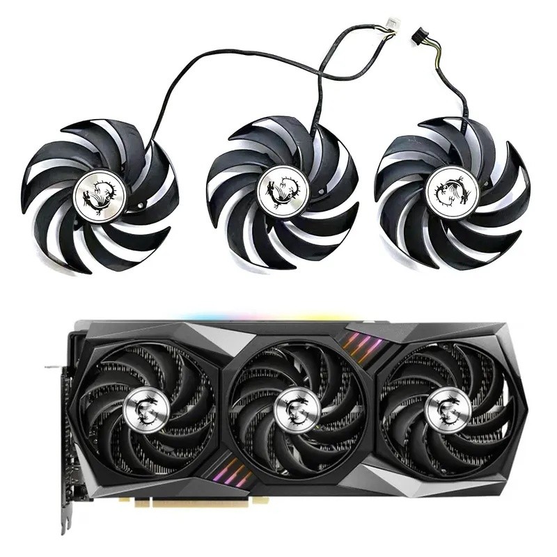 Quạt GPU Mới Dual Ball 4PIN PLD09210B12HH cho MSI Geforce RTX 3060 RTX 3060 Ti RTX 3070 RTX 3080 RTX