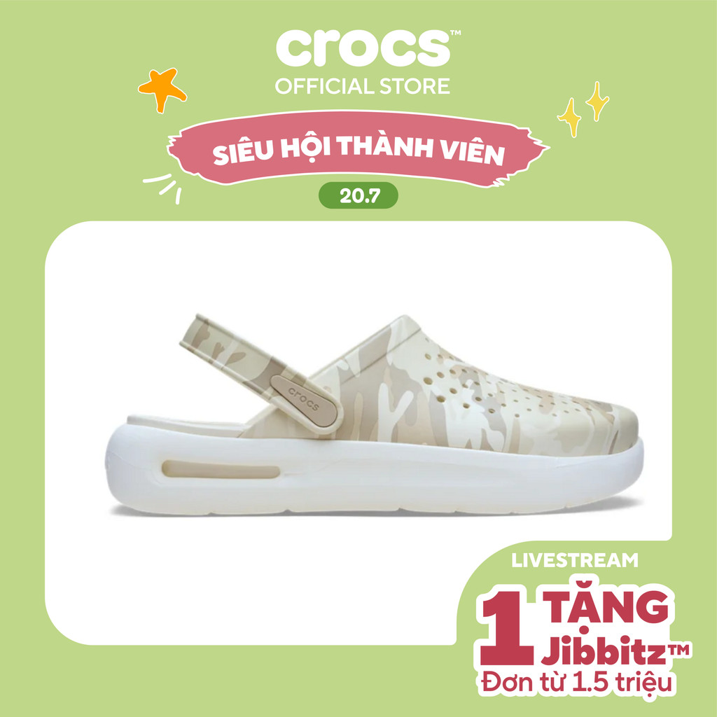 Giày Clog Unisex Crocs InMotion Camouflage - Summit White - 214112-2MT
