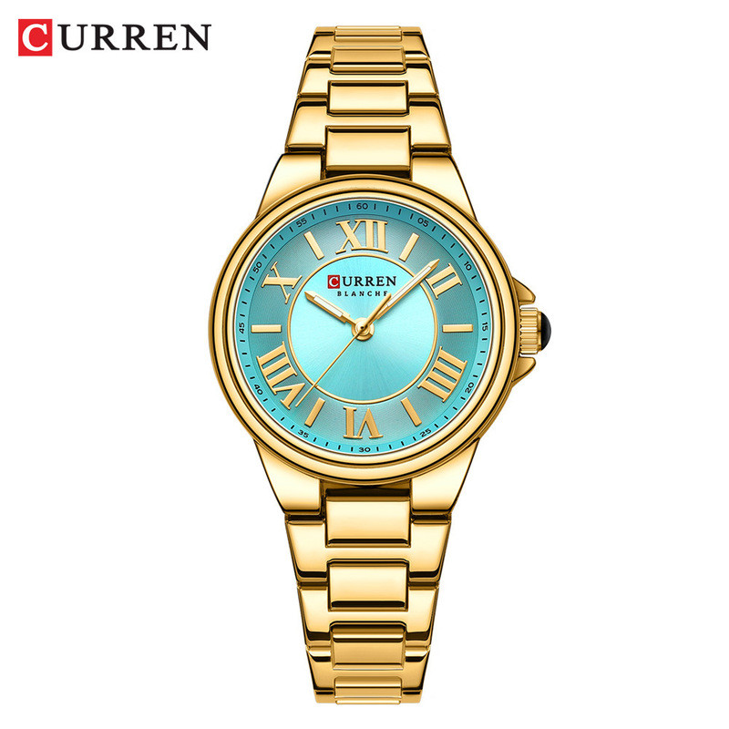 Hàng sẵn có Vận chuyển nhanh CURREN / Carrien 9091 Đồng hồ đeo tay nữ mặt số nhỏ La Mã Đồng hồ đeo t