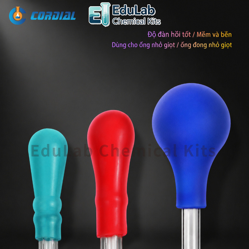 Quả Bóp Cao Su CORDIAL 1.5 15 30 60 90ml, Bóng Hút Pipet Cao Su Dùng Cho Pipet Pasteur, Pipet Chia V