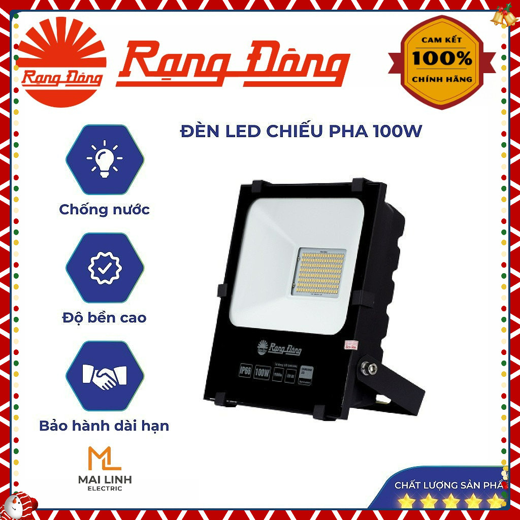 Đèn Led chiếu pha công suất 100W-150W-200W Rạng Đông - Chống nước, siêu sáng, tiết kiệm - Model: CP0