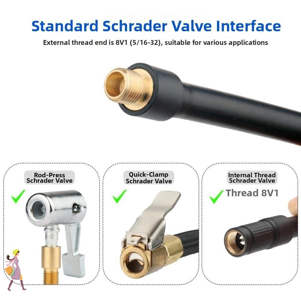 INNICMY Ống bên ngoài, 8V1 Thread 17 / 20 / 30 / 50CM Mở rộng máy bơm không khí, Ống EPDM chất lượng