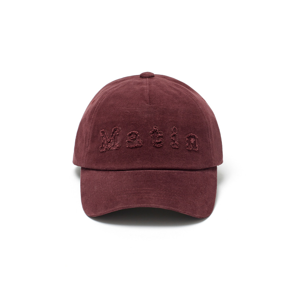 MATIN KIM MATIN REVERSE LOGO BALL CAP IN BURGUNDY