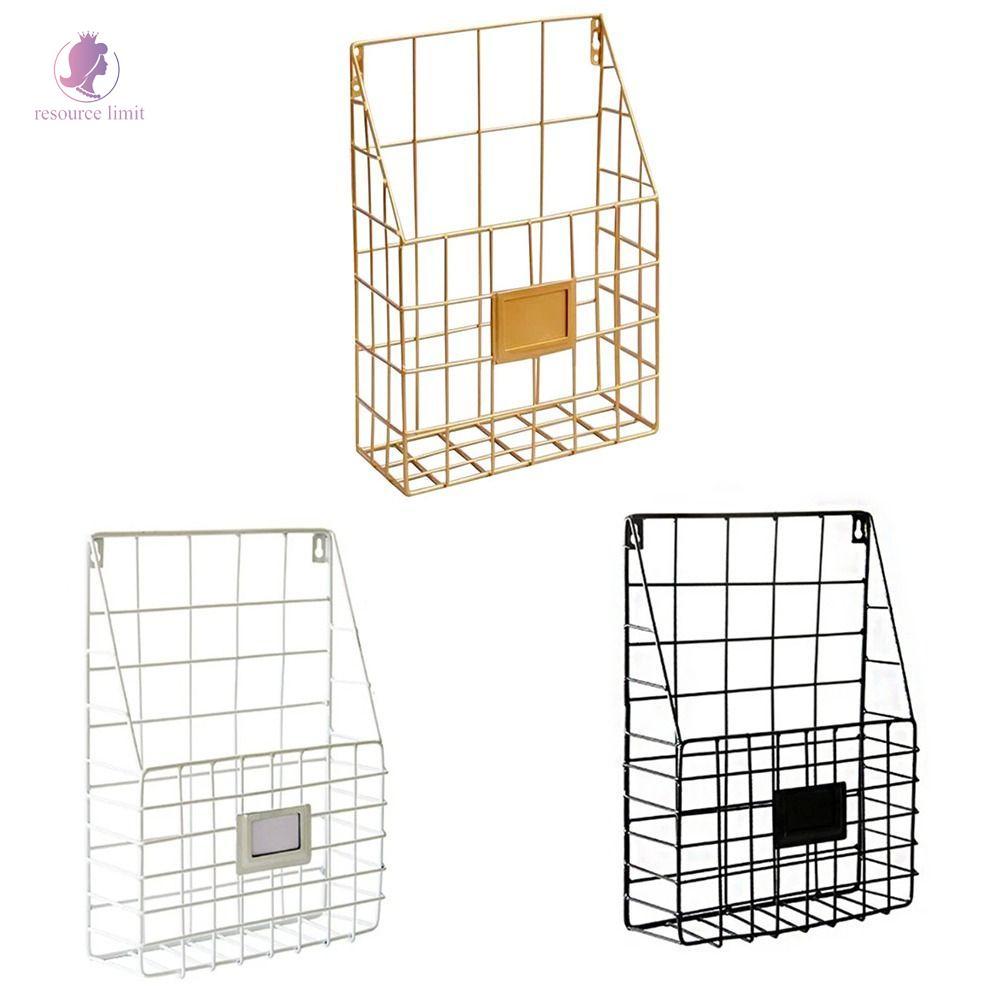 RESOURCE LIMIT Magazine File Holder, Bộ sắp xếp thư lưới kim loại treo tường, Tấm nhãn nhẹ di động D