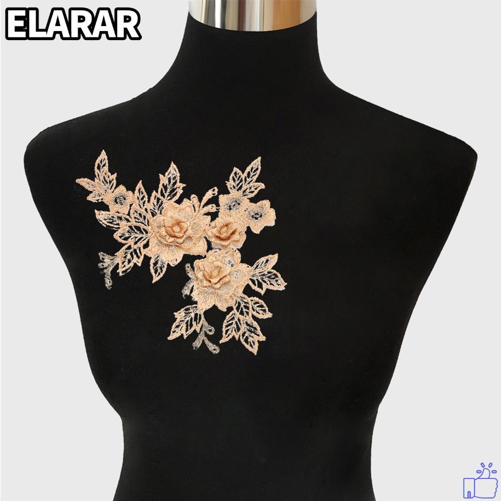 ELARA‌R Motif Váy thêu hoa vải tuyn ren