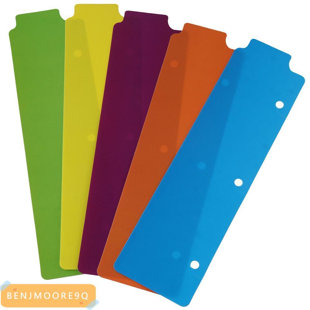 BENJMOORE9Q Binder Divider, Dấu trang bằng nhựa đầy màu sắc, 5 chiếc 3 vòng Mini Notebook Index Divi