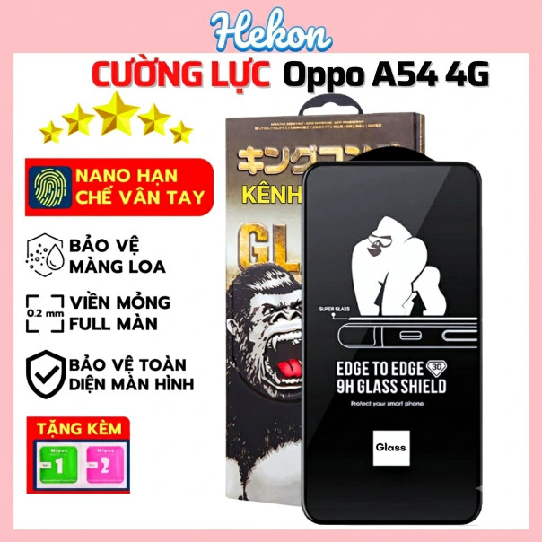 Cường lực Oppo A54 4G hekon kính cường lực full màn | Miếng kính dán bảo vệ màn hình cho điện thoại 