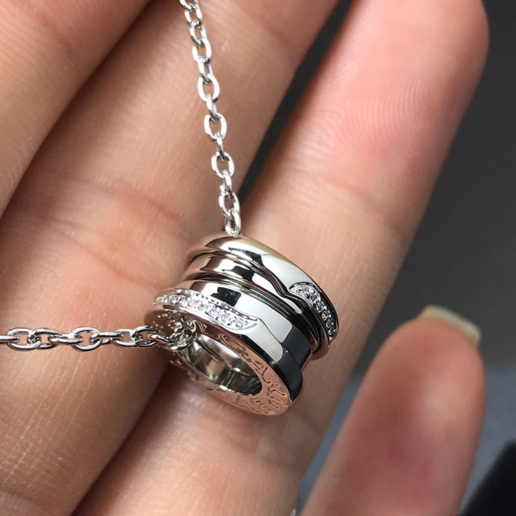 Vòng cổ mặt dây chuyền xoắn ốc B.zero1 lấy cảm hứng từ BVLGARI | Dấu hiệu Cubic Zirconia | Trang sức