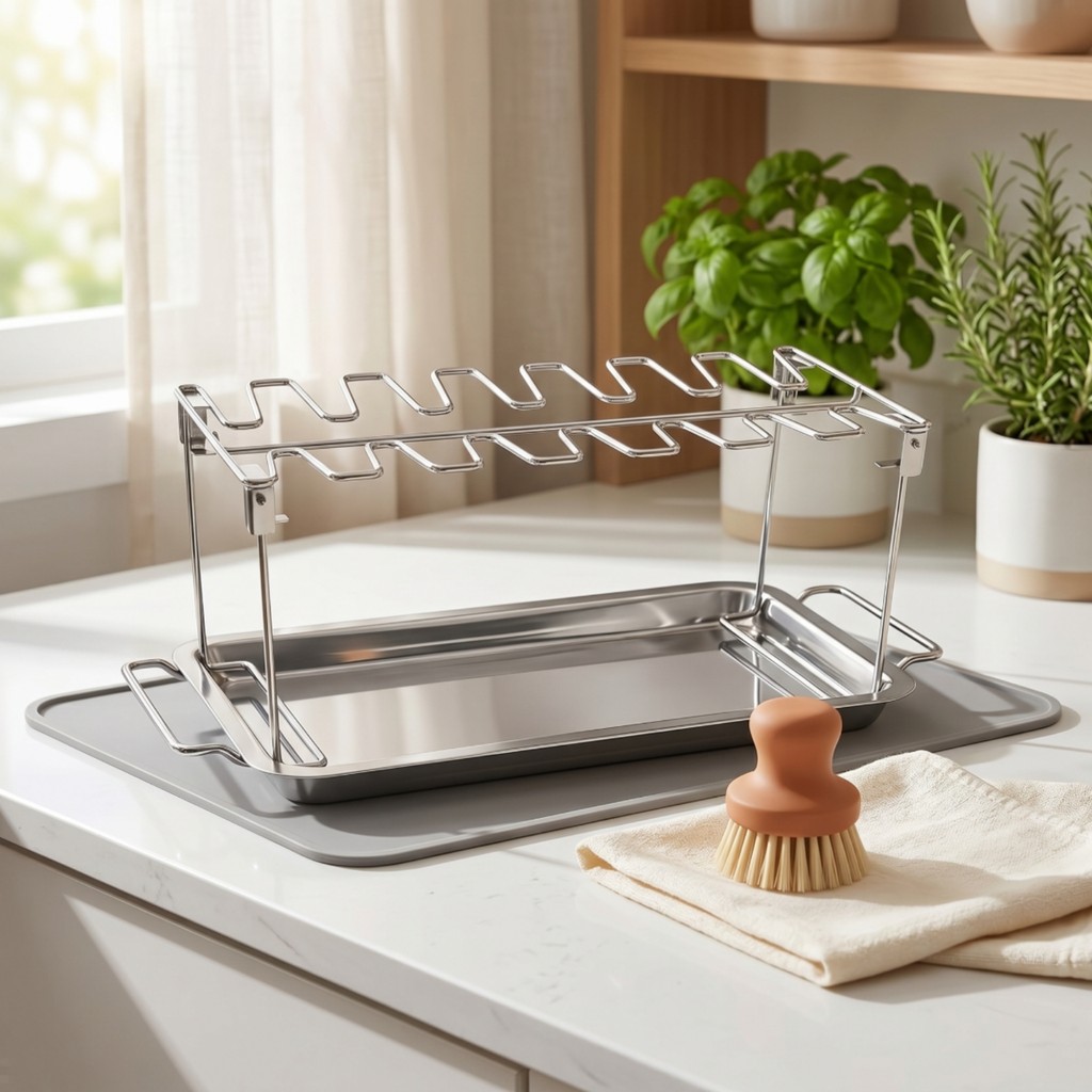 2 Miếng Giá Chân Gà Có Khay Thoát Nước Dễ Dàng Vệ Sinh Chân Gà Chắc Nặng Cho Bếp Gia Đình, Lò Nướng,