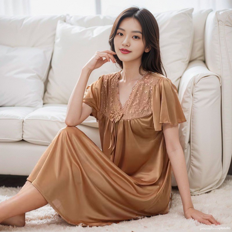 Áo ngủ ngắn tay dành cho nữ Thiết kế có đệm thích hợp để thư giãn tại nhà hàng ngày và giải trí buổi tối