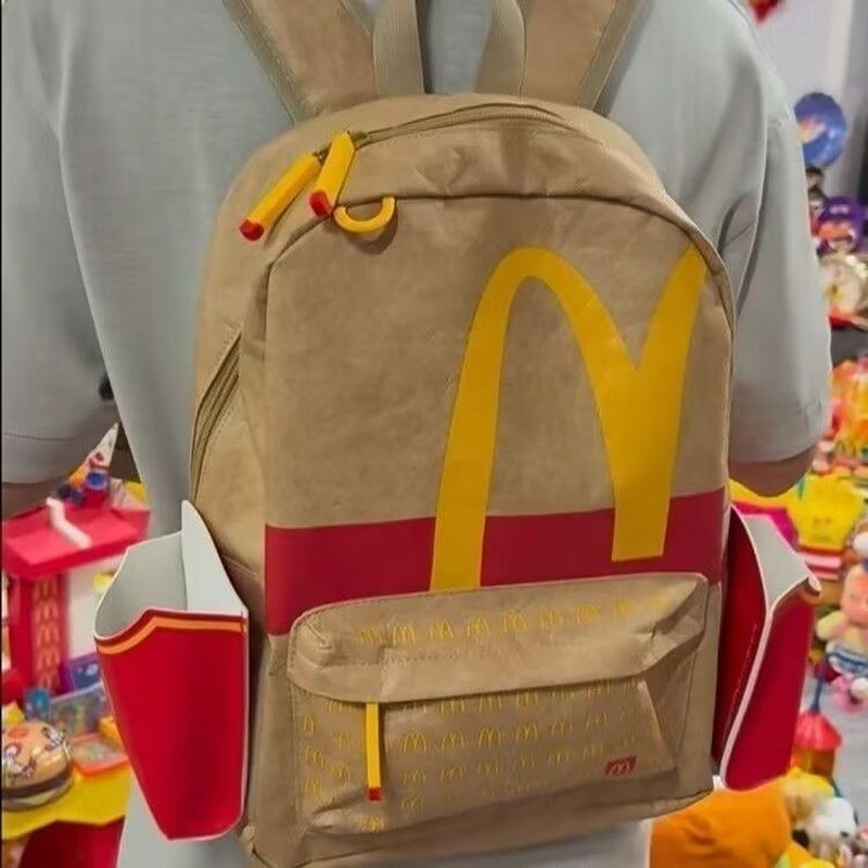 2026 McDonald 's Summer Limited Ba lô phong cách mới Công suất lớn Ba lô du lịch nhẹ Ba lô giấy Dupo