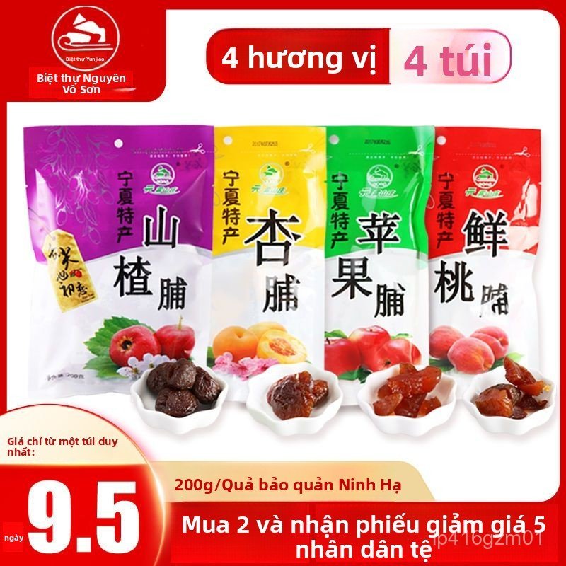 Mứt táo mơ đào Ninh Hạ Vân Vụ Sơn Trang 200g dẻo ngọt chua thanh ăn vặt ngon bán chạy giao nhanh