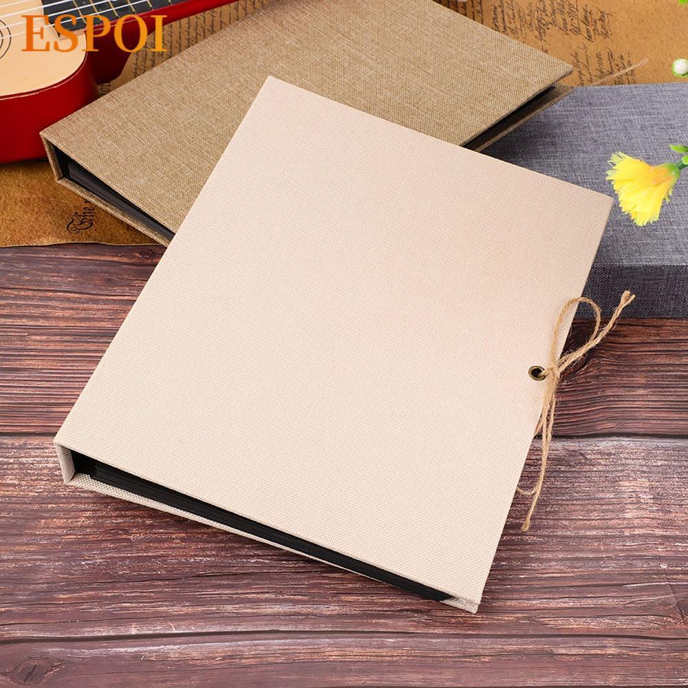 ESPOI DIY Album Sổ Lưu Niệm, 30 Trang 10.43x8.27in Linen Craft Card Album, Dây Đeo Dây Kích Thước Lớ