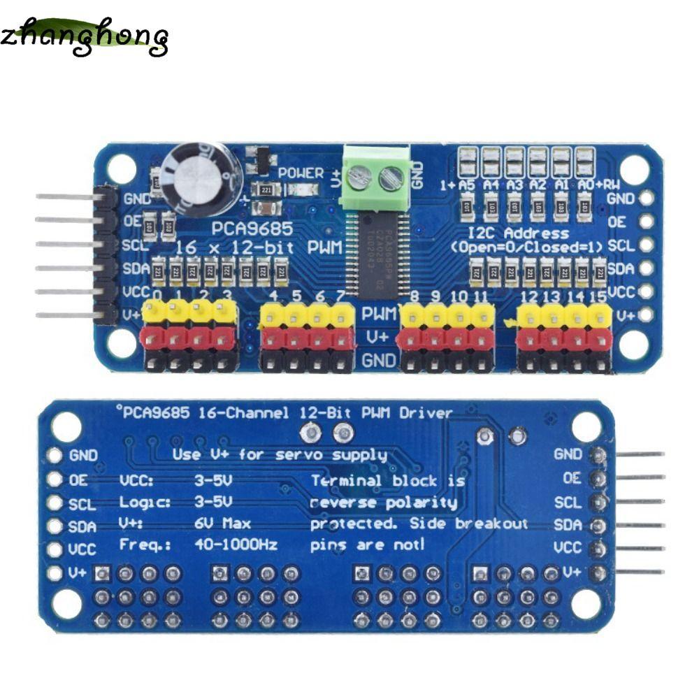 Mô-đun ZHANGHONG PCA9685PW, Trình điều khiển động cơ Servo 12 bit 12 kênh, Dự án robot mô-đun IIC