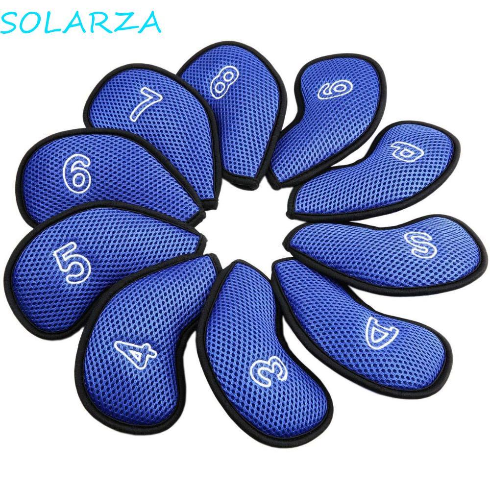 SOLARZA Golf Club Cover Meshy 10 chiếc Vỏ bảo vệ Neoprene có thiết kế số 3,4,5,6,7,8,9, P, S, A Iron