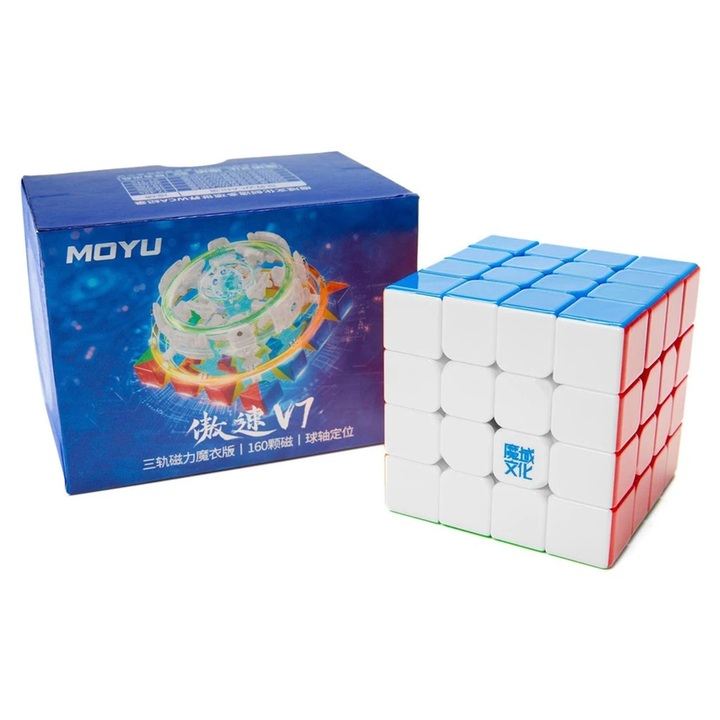MoYu Aosu V7 Triple Track UV 4x4 Magnetic Cube Stickerless Speed cube Professional Puzzle Toys