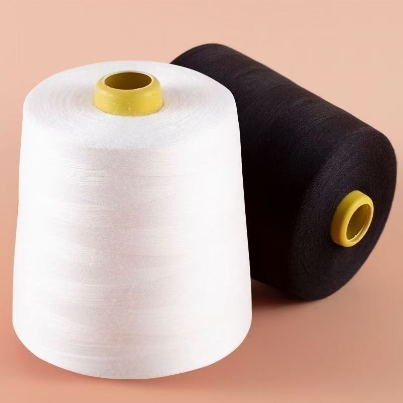 家用大卷8000码缝纫机线缝衣服线40* 2宝塔线白黑色细线锁边Sewing Thread, Household Multi-Color Electric Sewing Machine, Hand S