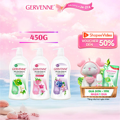 Sữa tắm trắng da hương nước hoa Gervenne 450G / chai (3 mùi)