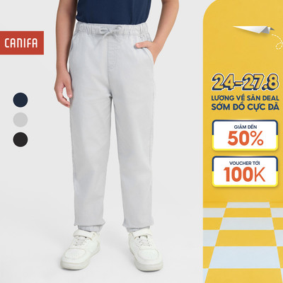 Quần khaki bé trai CANIFA ống rộng cạp chun 2BK25A002