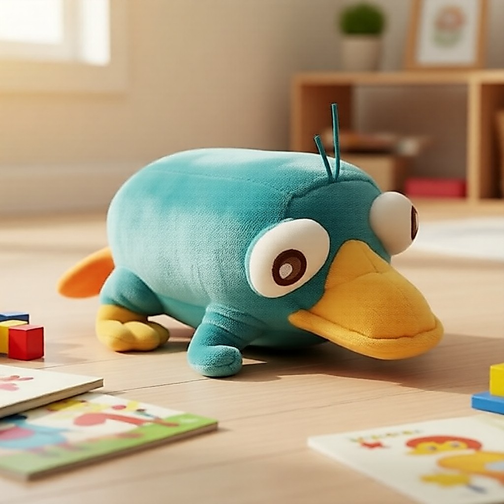 Thú nhồi bông Perry the Platypus - Mềm mại, màu xanh, phù hợp cho trẻ em