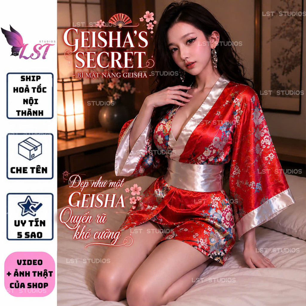 E1025 [GEISHA’S SECRET - NỘI Y KIỂU NHẬT HỌA TIẾT SẮC NÉT KÈM CHIP GỢI CẢM] ĐỒ LÓT PHONG CÁCH BÍ MẬT
