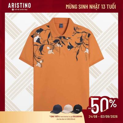 Áo polo nam ngắn tay ARISTINO với đường may tinh tế, họa tiết trang trọng APS112AZ
