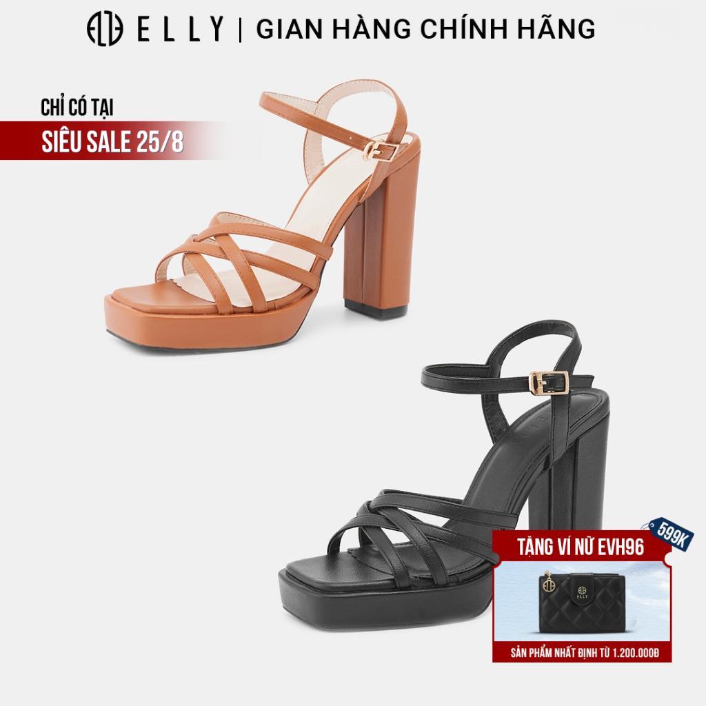 [TẶNG VÍ 599K 25/8] Giày sandal nữ ELLY EG256 cao gót 11cm da tổng hợp quai mảnh thời trang