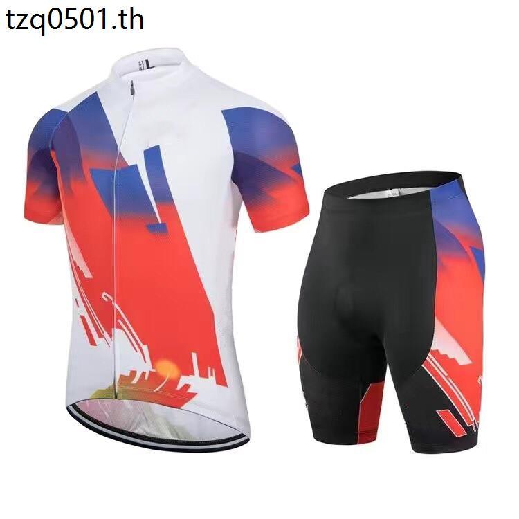 Mùa hè đầy màu sắc Áo đi xe đạp ngắn tay Bộ đồ xe đạp leo núi Jersey Tour de France Phiên bản đội xe