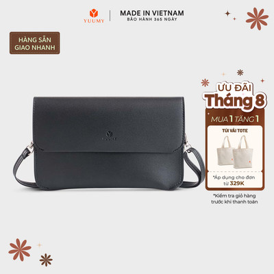 Ví Yuumy (Thời trang nữ dáng ngang kèm dây đeo chéo - Ví da Seasand YV112)