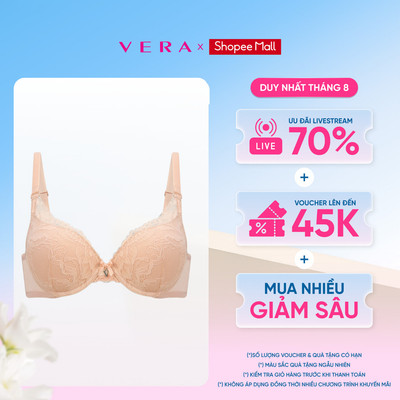 Áo ngực cup V nữ Vera ren phối lưới mút mỏng - V0849