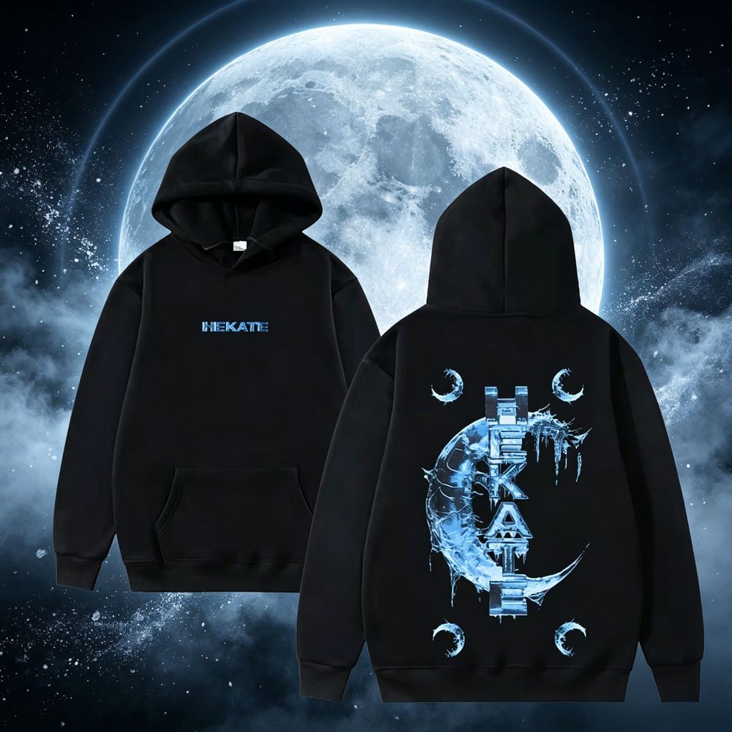 Áo Hoodie đồ họa Hekate Ice Crescent Phong cách mù tạt Màu xanh Thích hợp để mặc hàng ngày Cả nam và