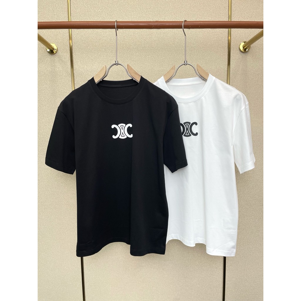 CELINE CELINE Nam Nữ Plus Kích Thước Tay Ngắn Phong Cách Cặp Đôi Thoải Mái Chủ Đề Thường Ngày Plus K