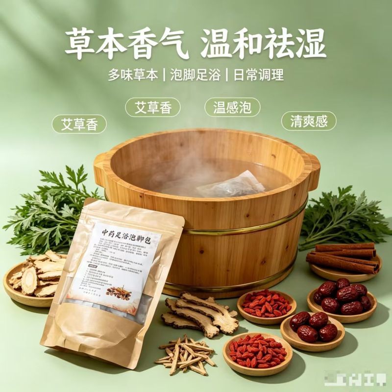 [Loại bỏ độ ẩm Repel Lạnh] Tắm chân Bụng to Ướt Repel Giải độc lạnh Lá ngải cứu Làm đẹp Chân tắm Túi