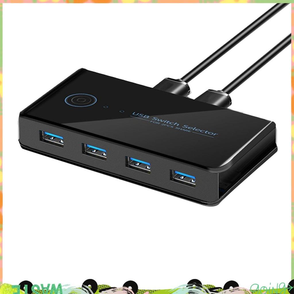 USB KVM Switch USB Chia Sẻ Switch 2 Trong 4 Ra Cho Laptop Bàn Phím PC Chuột Máy in USB Switch Hub Ad