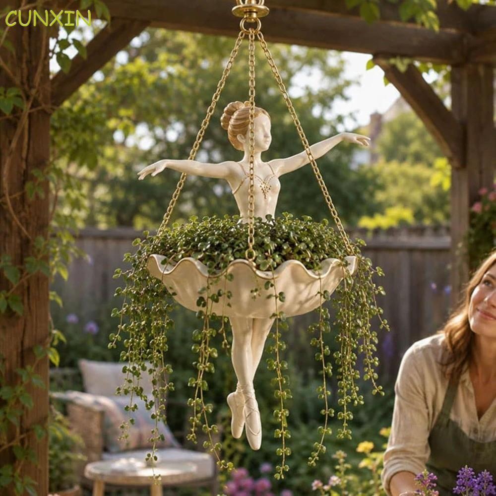 CUNXIN Ballet Dancer Treo Planter Nhựa Dung Tích Lớn Trang Trí Căn Hộ