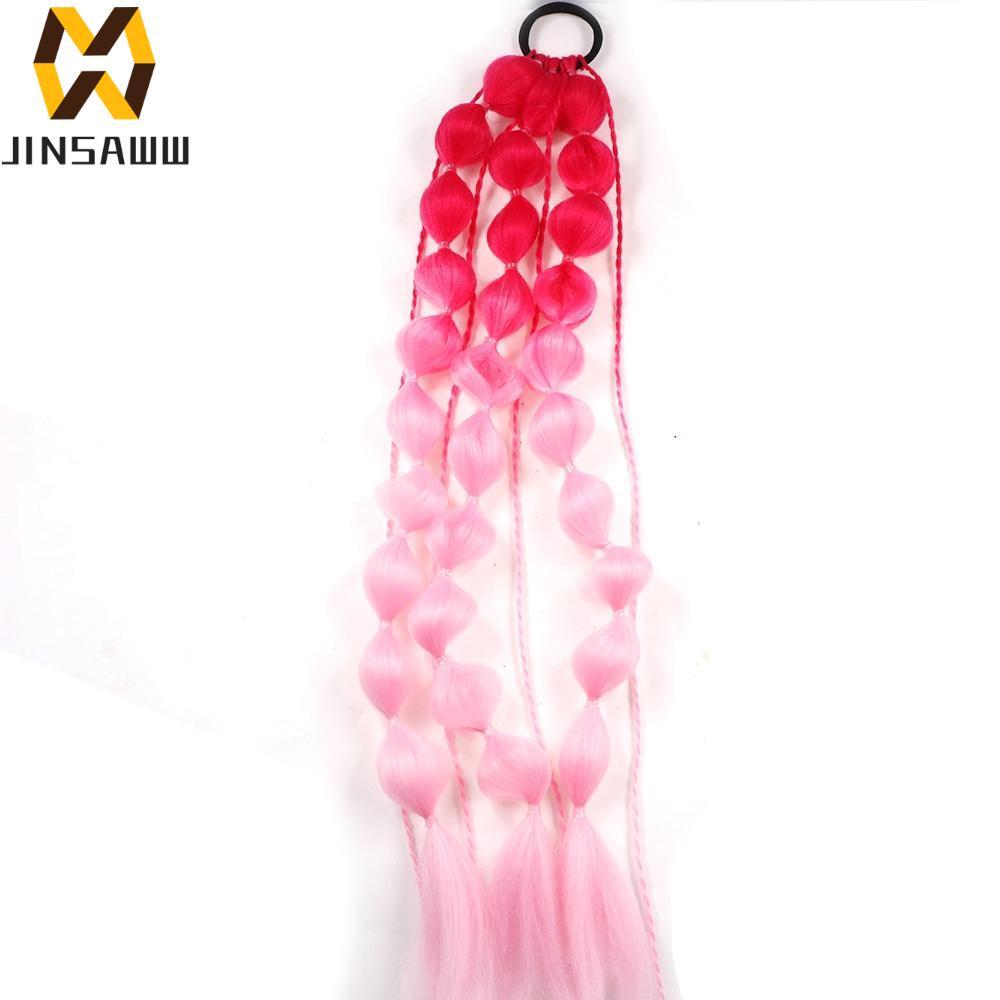 JENIFERDZ Bubble Jumbo Braid, Corlorful Lantern Braid Twist Braid Bulk, Long Handmade Ombre Hairpiec