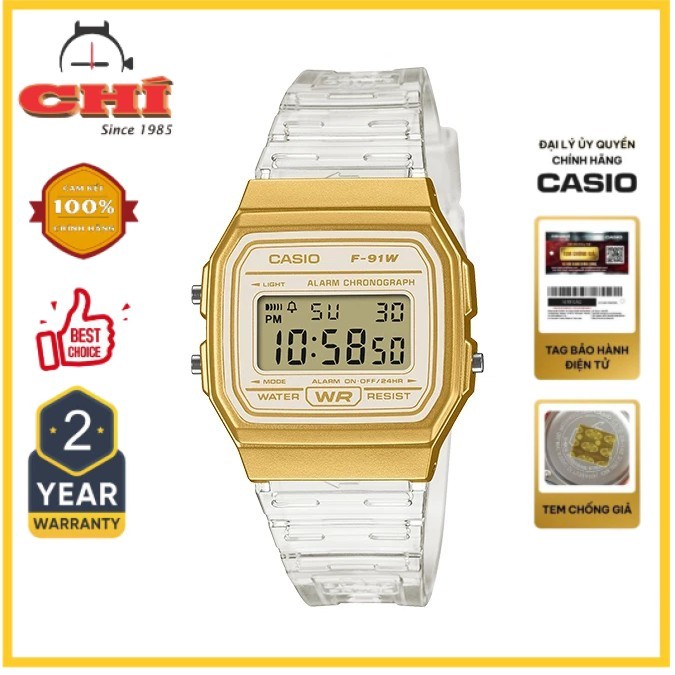 Đồng hồ Casio Nam Nhẹ 21g, Pin Dùng 7 Năm – F-91WS-7A2DF Chính Hãng
