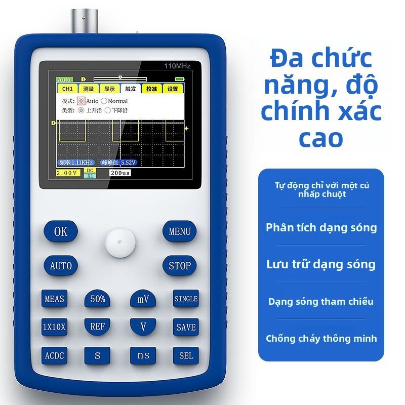 Máy hiện sóng FNIRSI-1C15 100M mini cầm tay, dùng sửa chữa ô tô, độ chính xác cao