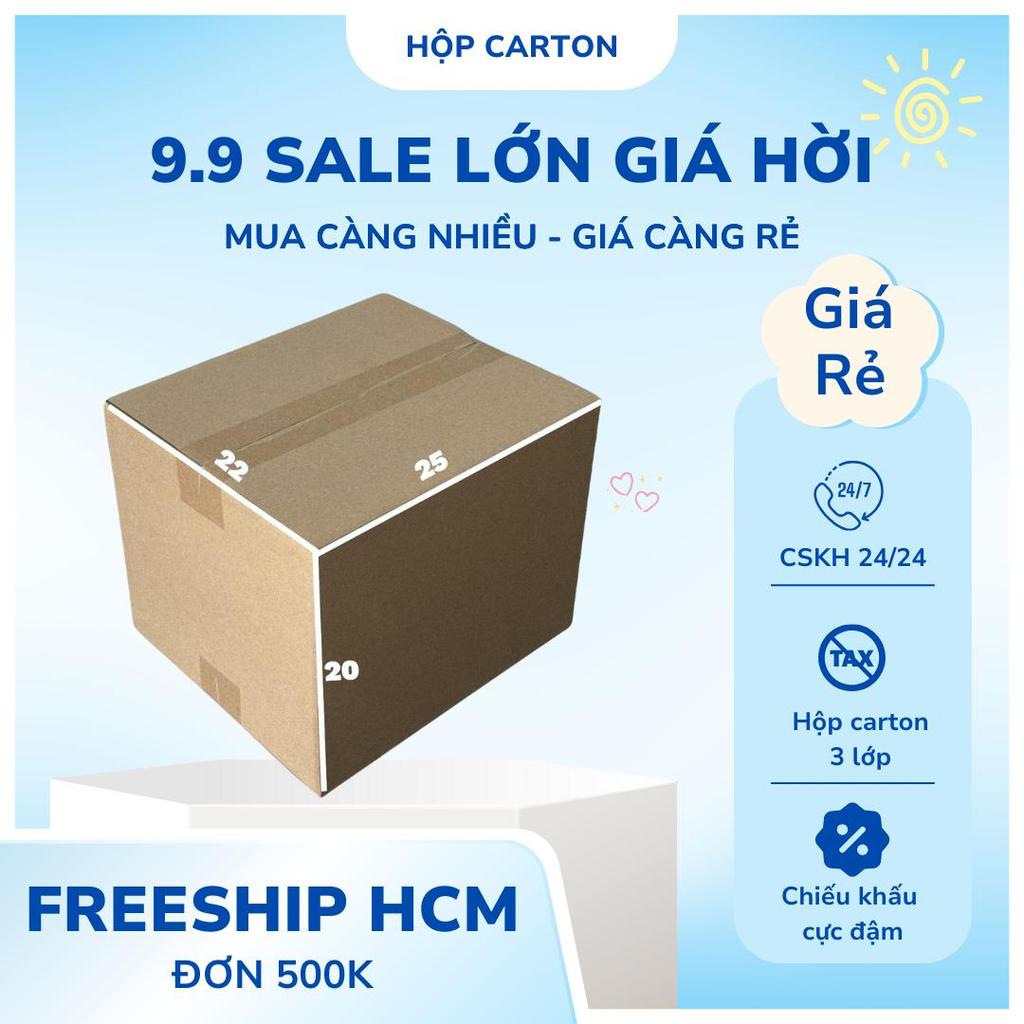 hộp carton đóng gói hàng 25x22x20 bộ 150