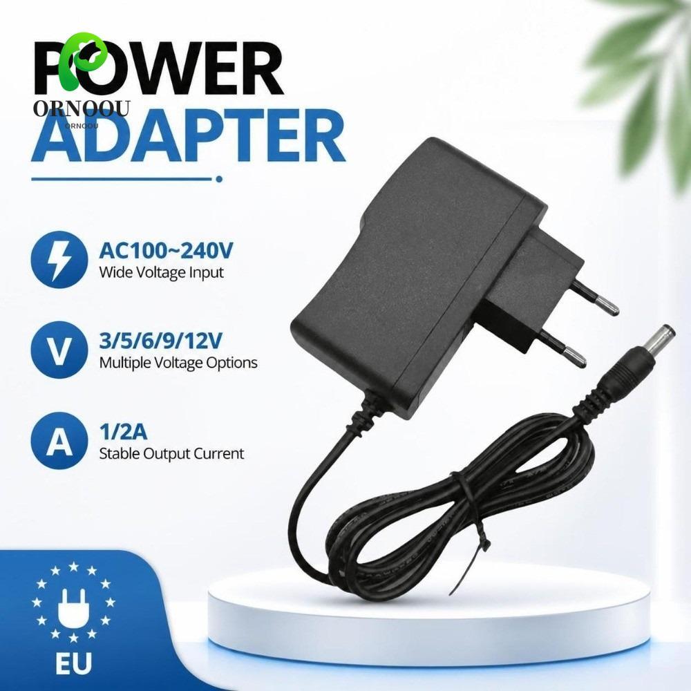 Nguồn điện ORNOOU, Bộ chuyển đổi nguồn AC100 ~ 240V EU, EU Compact 9V1A 12V2A 5.5 * 2.5mm Bộ chuyển 