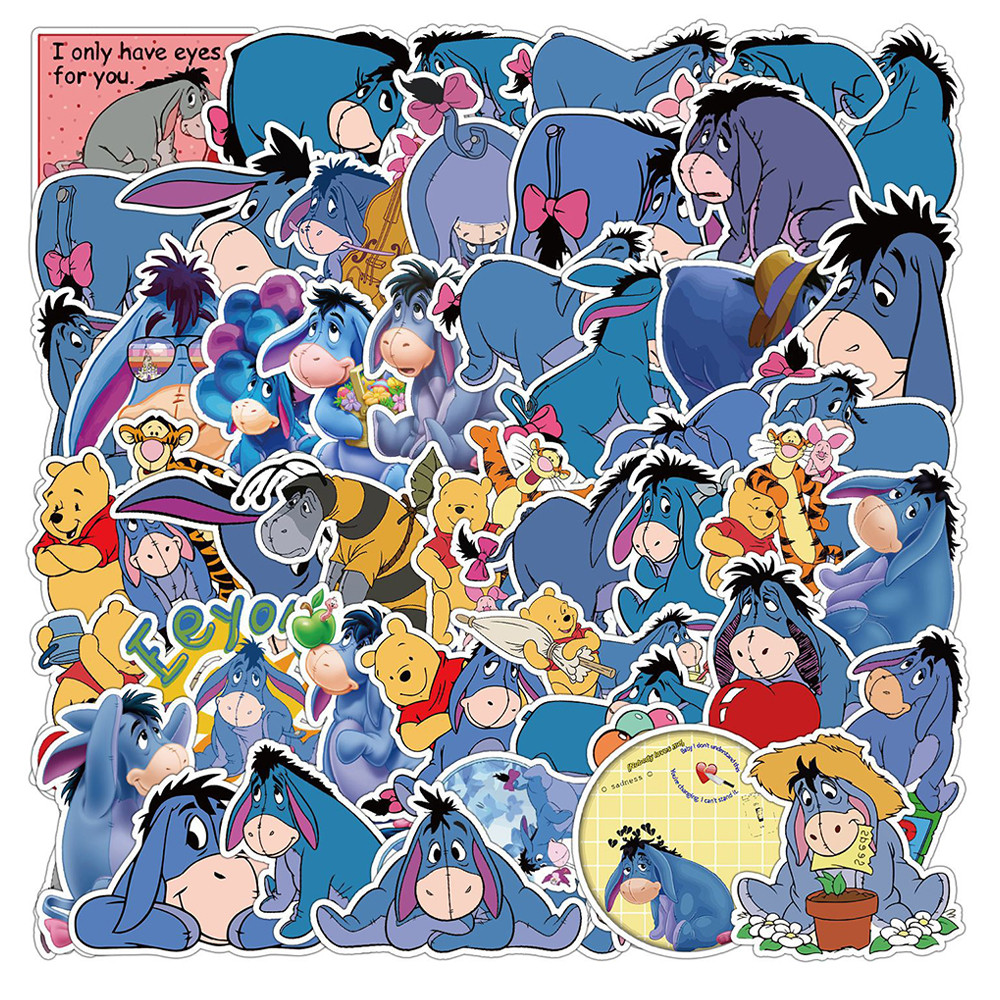 50 Tờ Winnie the Pooh Eeyore Donkey Dán Điện Thoại Di Động Cốc Nước Trang Trí Dán Chống Thấm Nước Tr