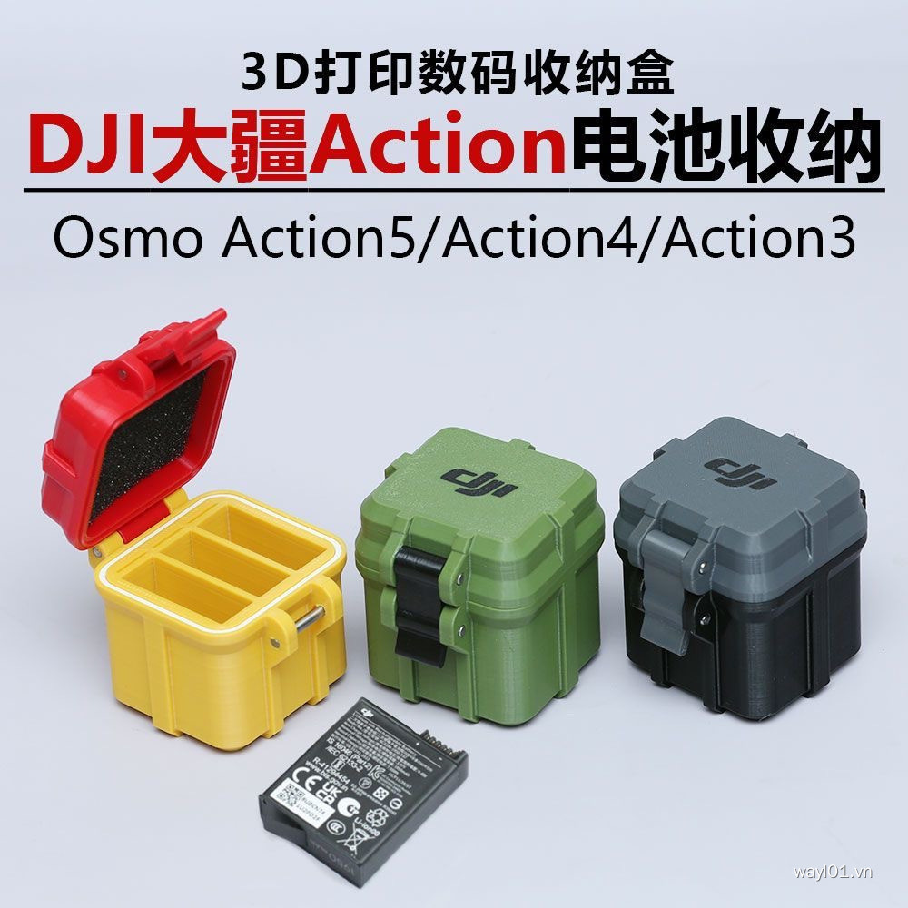 Thích hợp cho DJI Action6 / Action5 / Action4 / 3 Hộp lưu trữ pin máy ảnh hành động Chống ẩm Chống s