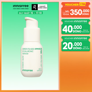 Serum trà xanh cấp ẩm sâu phục hồi da, với Probiotics INNISFREE Green Tea Seed Hyaluronic Serum 30mL
