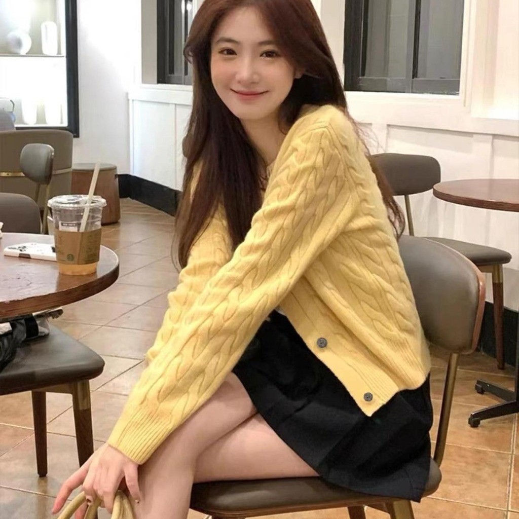 Meet-Adm Áo Len Cardigan Dệt Kim Cổ Tròn Thêu Hình Ngựa Con Thời Trang Mới Thu Đông Cho Nữ | BigBuy360 - bigbuy360.vn