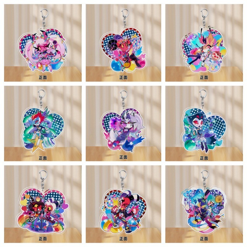 Helluva Boss Móc Khóa Nữ Niềm Tự Hào Tháng 2025 Móc Chìa Khóa Cho Nam Stolas Goetia Móc Khóa Moxxxie