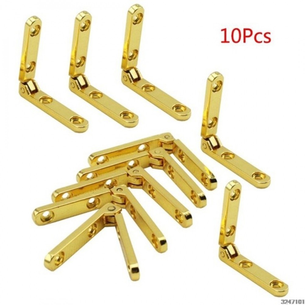 [NISO]Hinges Parts 1.18x1.18x0.23in 30x30x6mm Gold Jewellery Case Zinc Alloy