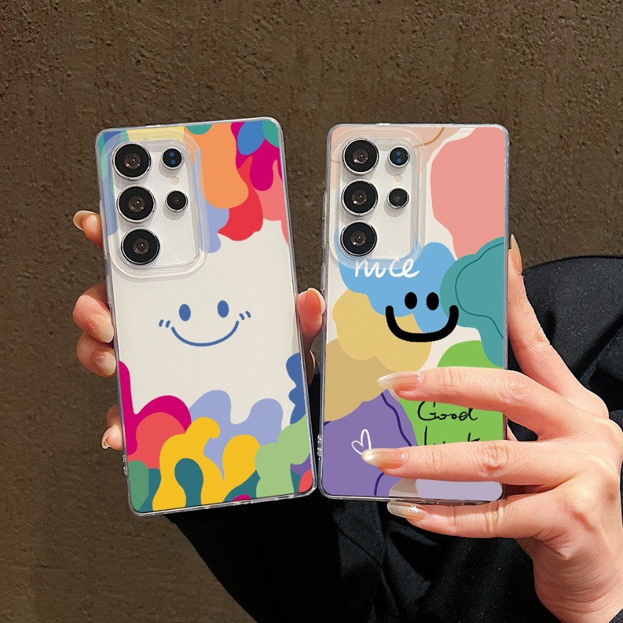 IMD Siêu Mỏng Dễ Thương Cầu Vồng Họa Tiết Nụ Cười Ốp Lưng Điện Thoại Remi A1 A2 12 9 9T 13 A5 A4 A3 