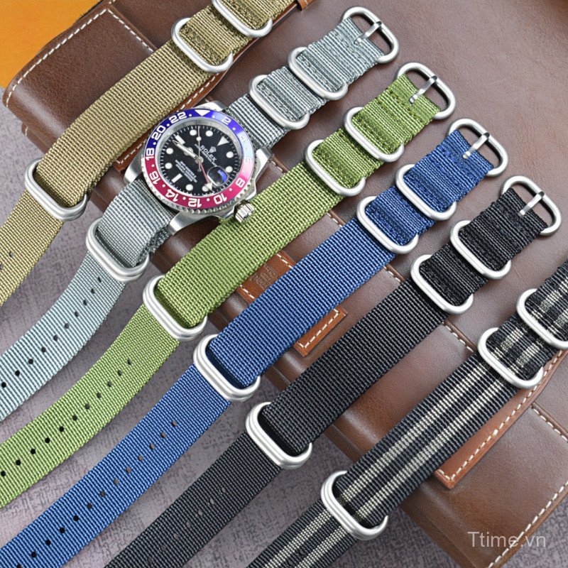 18 / 20 / 22 / 24mm NATO Dày Nylon Dây Đeo Bền Dệt Dây Vải Thể Thao Phụ Kiện