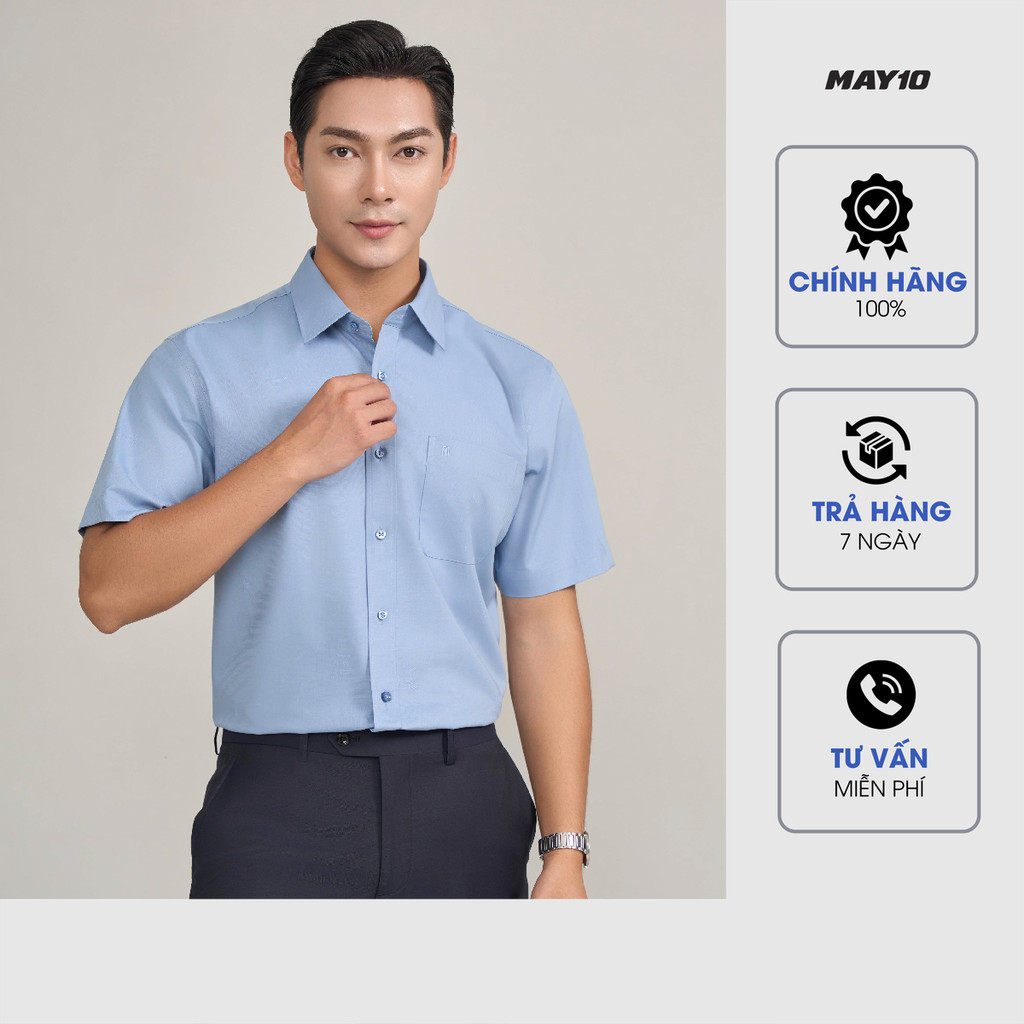 Áo Sơ mi nam cộc tay May 10 form Regular mã 010124030 AH362